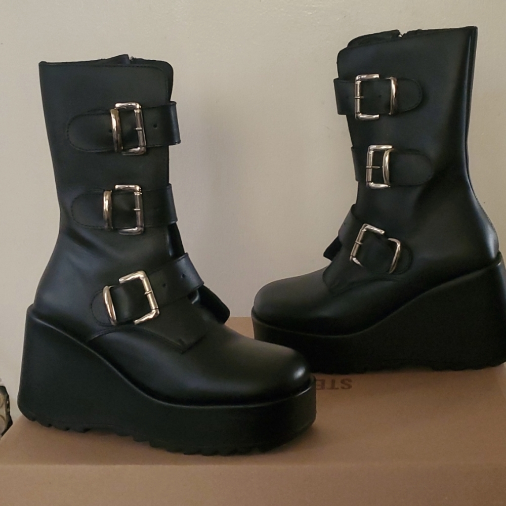 Madden leather goth boots